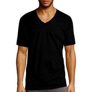 Stafford Ultra Heavyweight Men's XL-T V-Neck T-Shirts (2-Pack, Black)